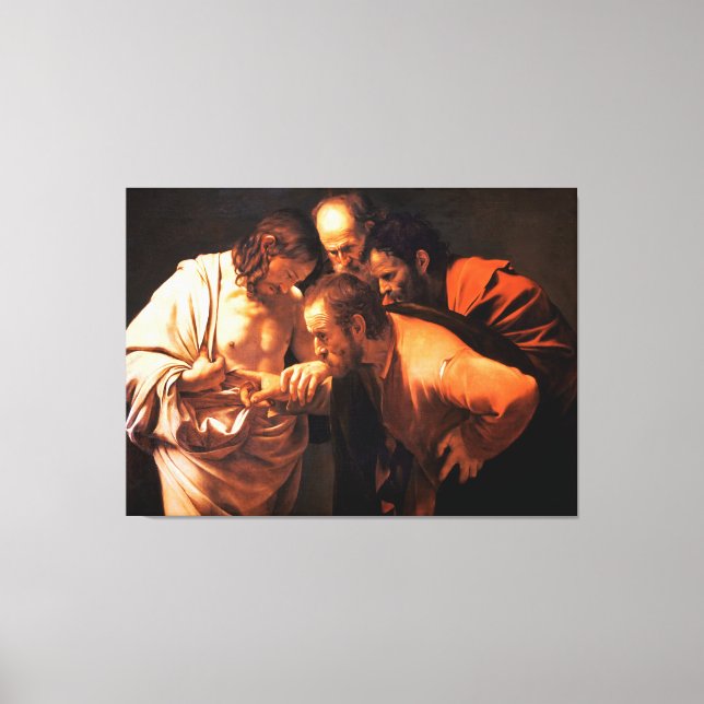 Die Höhepunkte des Heiligen Thomas von Caravaggio Leinwanddruck (Vorderseite)