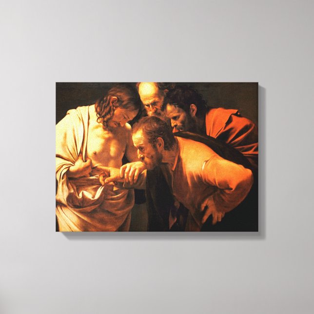 Die Höhepunkte des Heiligen Thomas von Caravaggio Leinwanddruck (Vorderseite)
