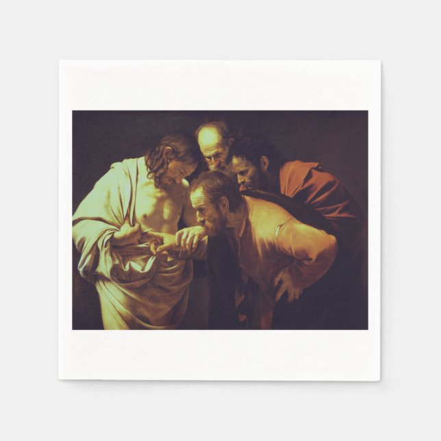 Die Höhepunkte des Heiligen Thomas von Caravaggio Serviette (Vorderseite)