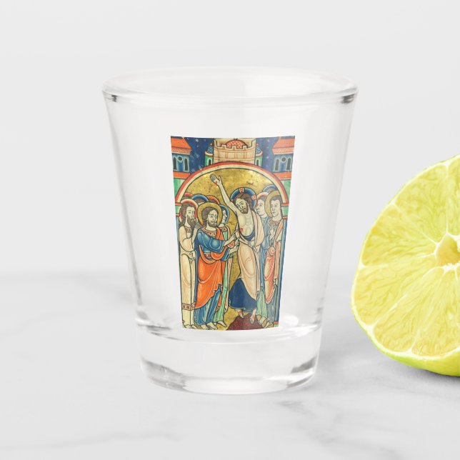 Die Höhepunkte des Heiligen Thomas von Psalter Schnapsglas (Vorderseite)