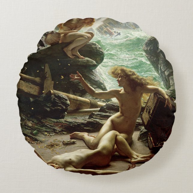 Die Höhle des Sturms Nymphs, 1903 (Öl auf Rundes Kissen (Vorderseite)