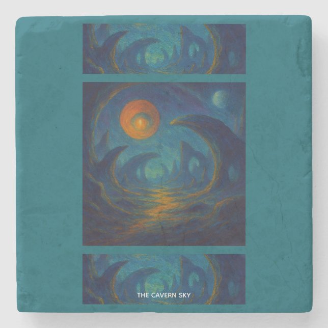 Die Höhlen-Sky  Steinuntersetzer (Vorderseite)