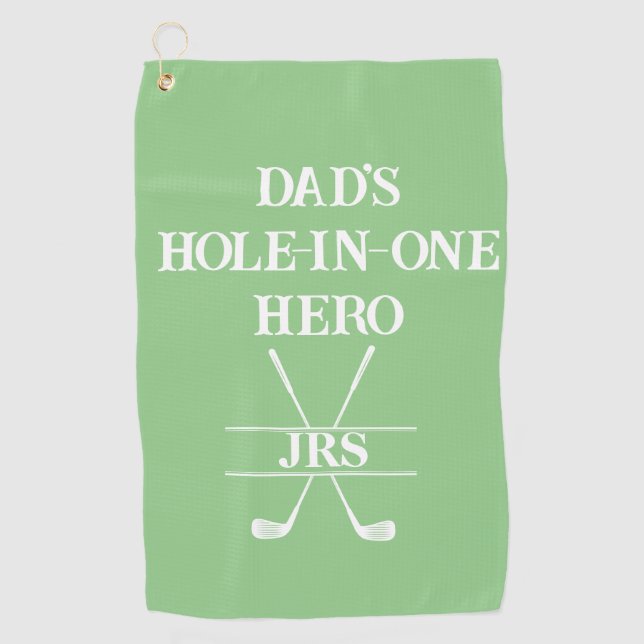 Die Hole-in-One-Helden-Initials des benutzerdefini Golfhandtuch (Vorderseite)