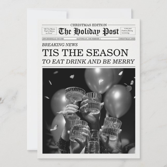 Die Holiday Press Zeitung Die Festliche Jahreszeit Einladung (Vorderseite)