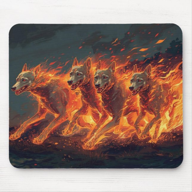 Die Höllenhunde sind in Bewegung Mousepad (Vorne)