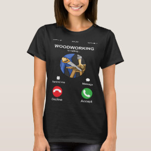 Die Holzbearbeitung ruft den Telefonbildschirm-Car T-Shirt