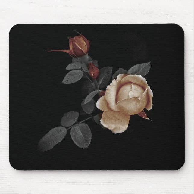 Die hölzerne Rosen-Mausunterlage Mousepad (Vorne)