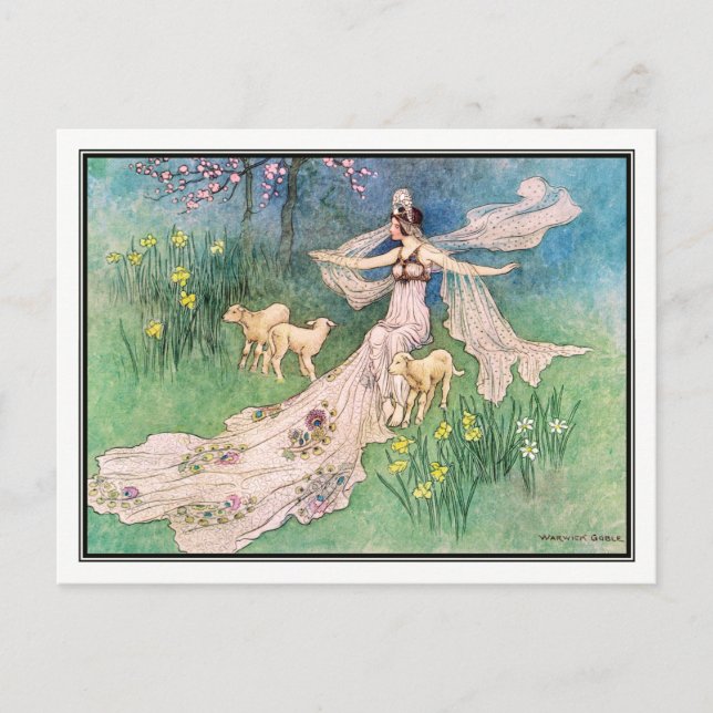 Die Holzfäller-Tochter von Warwick Goble Postkarte (Vorderseite)