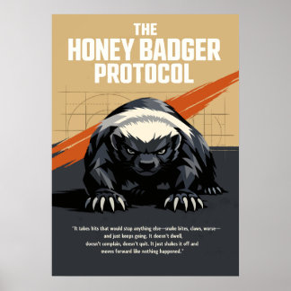Die Honey Badger Protocol Kunst Poster