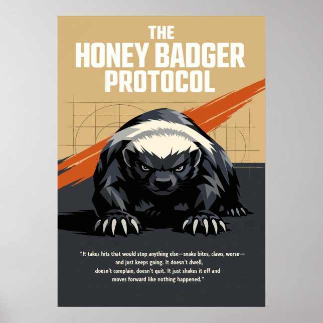 Die Honey Badger Protocol Kunst Poster (Vorne)
