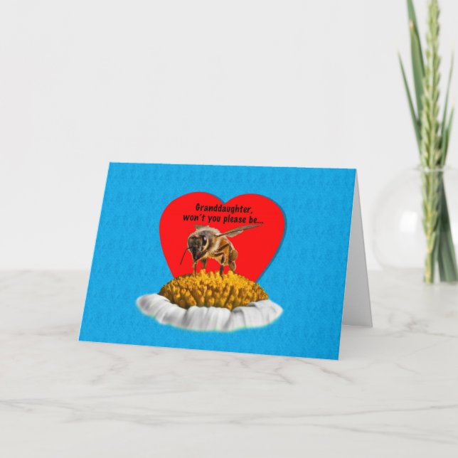 Die Honigbiene der Großtochter Valentine Feiertagskarte (Vorderseite)