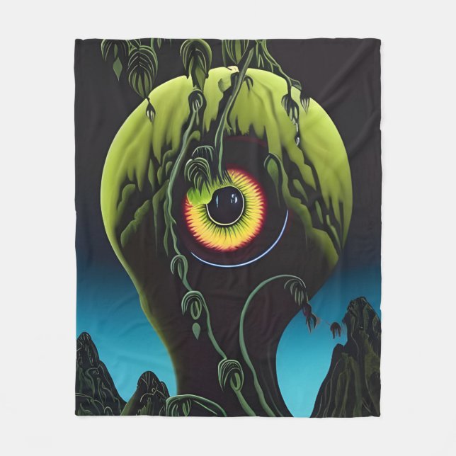 Die Horror-Pflanze mit dem Eyeball Fleecedecke (Vorderseite)
