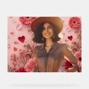 Die hübsche Cowgirl an der Wand Acryl-Schild Acrylschild