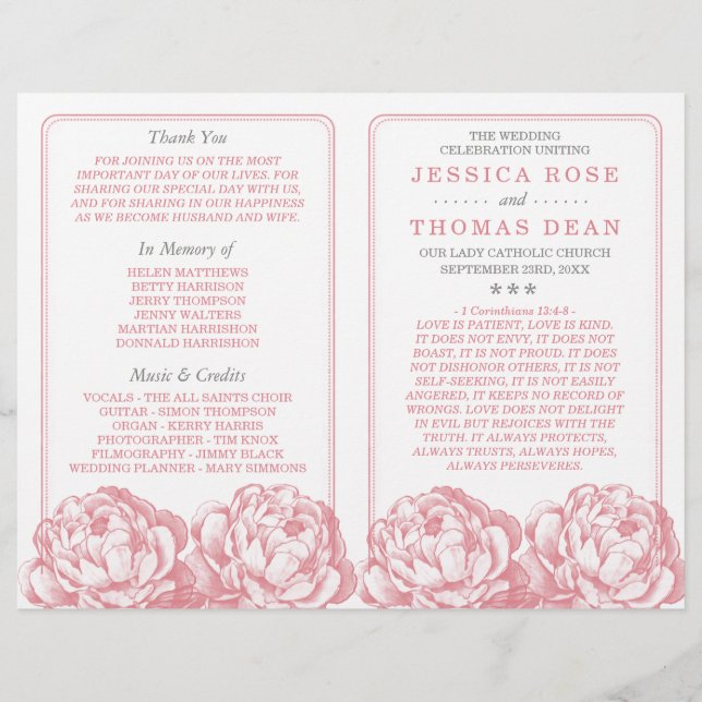 Die Hübsche Hochzeitskollektion der Peony Floral (Vorderseite)