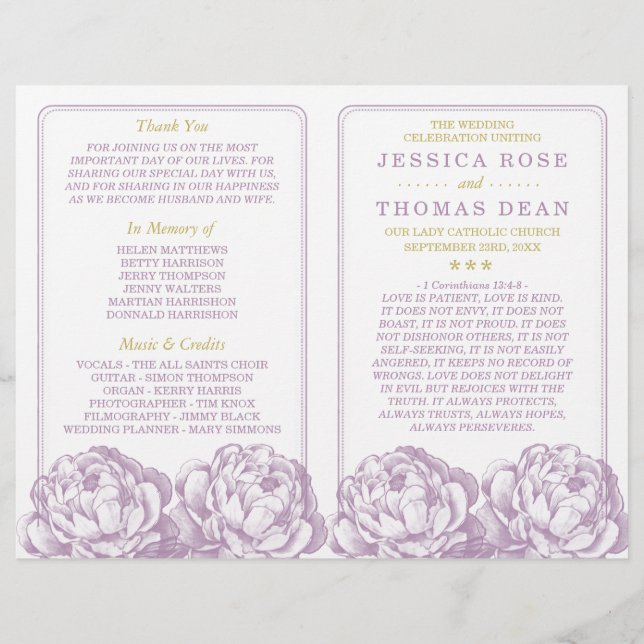 Die Hübsche Hochzeitskollektion der Peony Floral (Vorderseite)