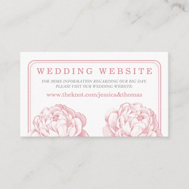 Die Hübsche Hochzeitskollektion der Peony Floral Begleitkarte (Vorderseite)