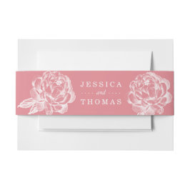 Die Hübsche Hochzeitskollektion der Peony Floral Einladungsbanderole