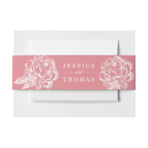 Die Hübsche Hochzeitskollektion der Peony Floral Einladungsbanderole