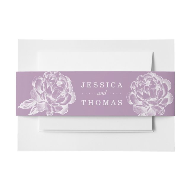 Die Hübsche Hochzeitskollektion der Peony Floral Einladungsbanderole (Vorderseite Beispiel)