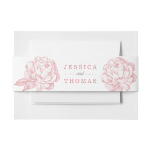 Die Hübsche Hochzeitskollektion der Peony Floral Einladungsbanderole
