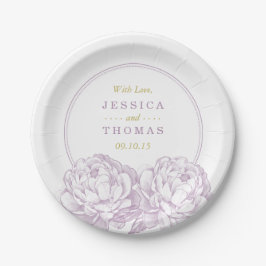 Die Hübsche Hochzeitskollektion der Peony Floral Pappteller