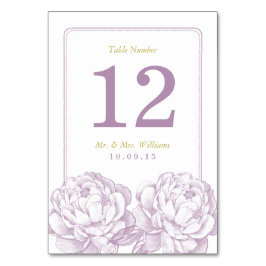 Die Hübsche Hochzeitskollektion der Peony Floral Tischnummer