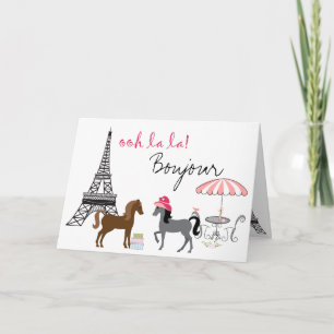 Die Hübsche Ponies Paris Pferdegrußkarte Karte