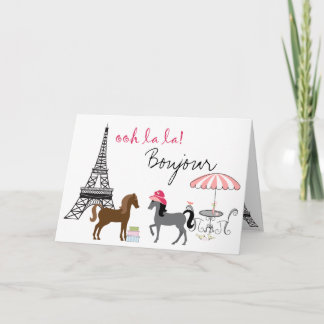 Die Hübsche Ponies Paris Pferdegrußkarte Karte
