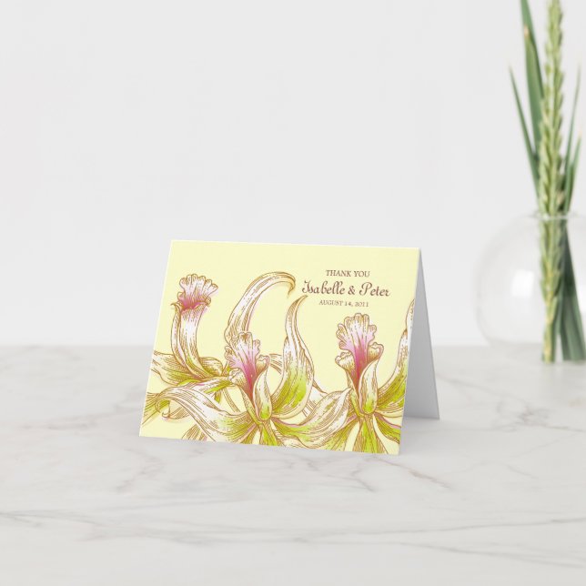 Die hübschen Wedding Orchideen danken Ihnen zu Dankeskarte (Vorderseite)
