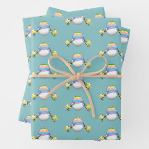 Die Hühner malen ein schönes Osterei Geschenkpapier Set