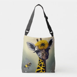 Die Hummel Giraffe Whimsical Digital Art Tragetaschen Mit Langen Trägern