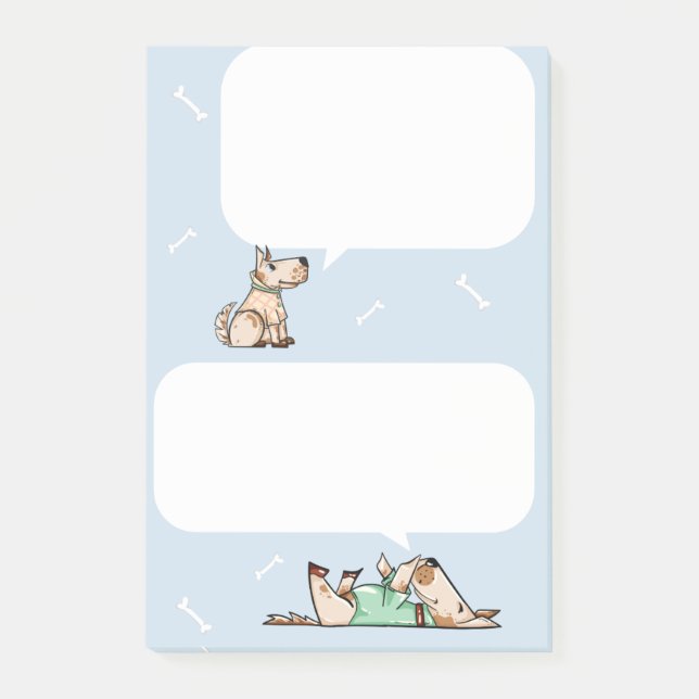 Die Hunde-Life-Sprechblase postiert sie. Post-it Klebezettel (Vorderseite)