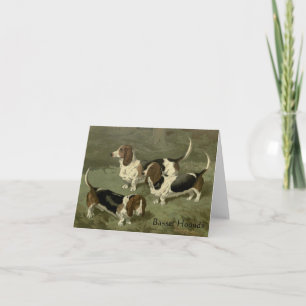 Die Hunde-Serie Grußkarte - Basset Hounds Karte