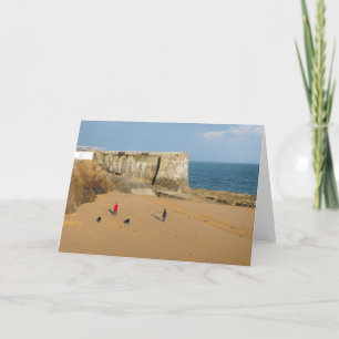 Die Hunde spazieren gehen Feiertagskarte