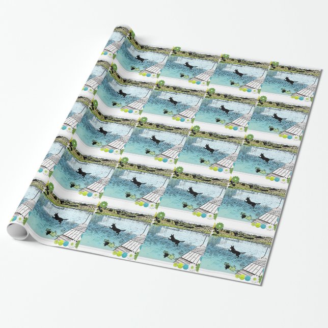 Die Hundstage des Sommers in dem See Geschenkpapier (Ungerollt)