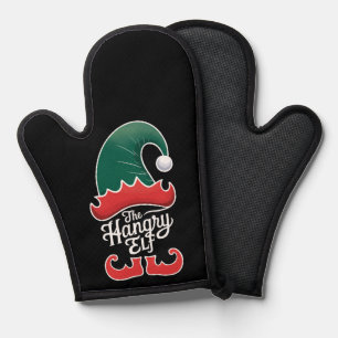 Die hungrige Elf-Familie passende Gruppe Weihnacht Ofenhandschuh