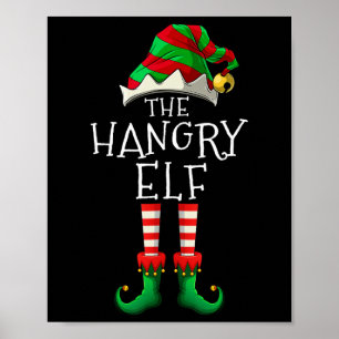 Die hungrige Elf-Familie passende lustige Weihnach Poster