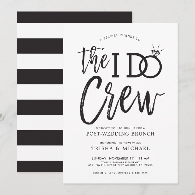 Die I-Crew | Post Wedding Brunch Einladung (Vorne/Hinten)