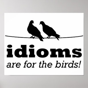Die Idiome sind für die Vögel Funny Poster Sign Gr