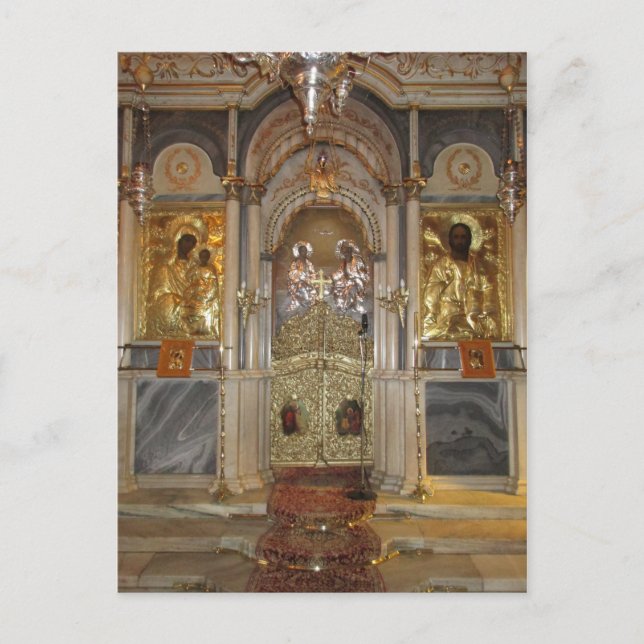 Die Ikonostase, Kirche des Metamorphis, Syros Postkarte (Vorderseite)