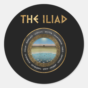 Die Iliad-Helden des Trojanischen Krieges Runder Aufkleber