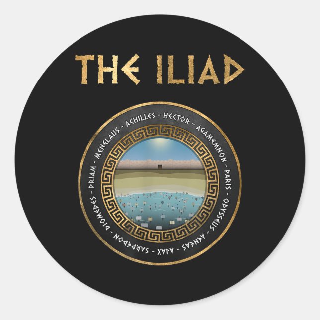 Die Iliad-Helden des Trojanischen Krieges Runder Aufkleber (Vorderseite)