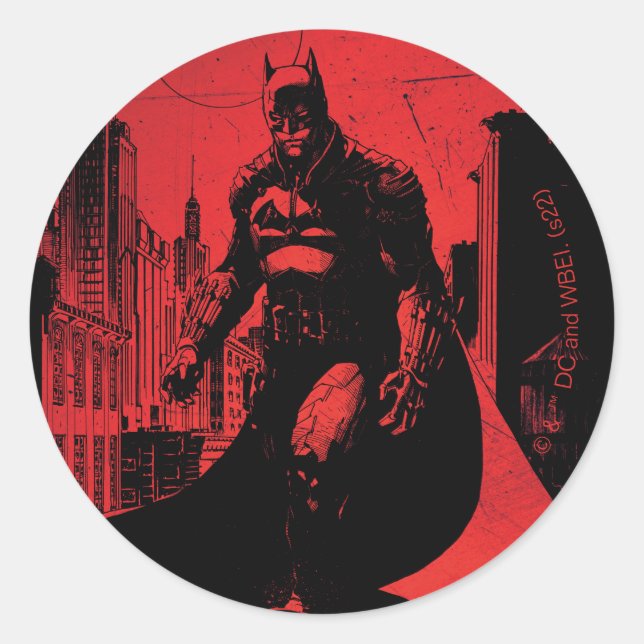 Die Illustration des Comic Batman Runder Aufkleber (Vorderseite)