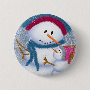 Die Illustration von SnowMomma und SnowGirl Button