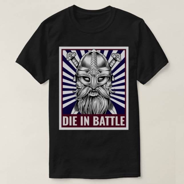 Die in Battle Viking T-Shirt (Design vorne)