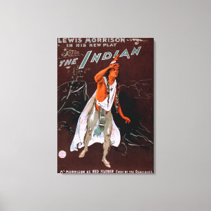 "Die Inder-" - rote Feder, Leiter von Leinwanddruck