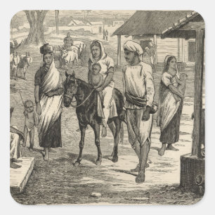 Die indische Hungersnot Quadratischer Aufkleber