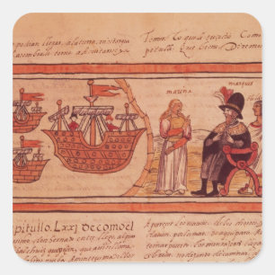 Die indische Prinzessin Malinche oder Dona Marina Quadratischer Aufkleber