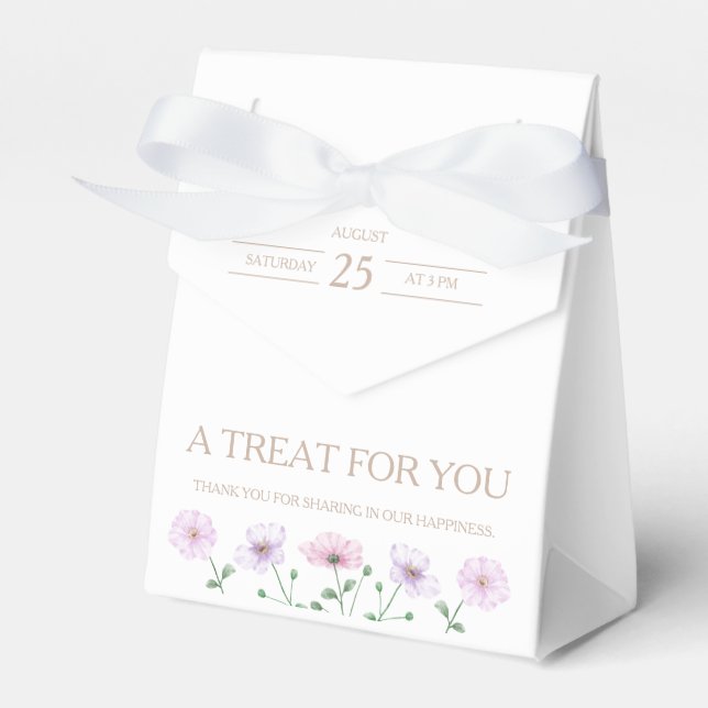 Die individuell anpassbare Lilac Floral Baby Showe Geschenkschachtel (Vorderseite)