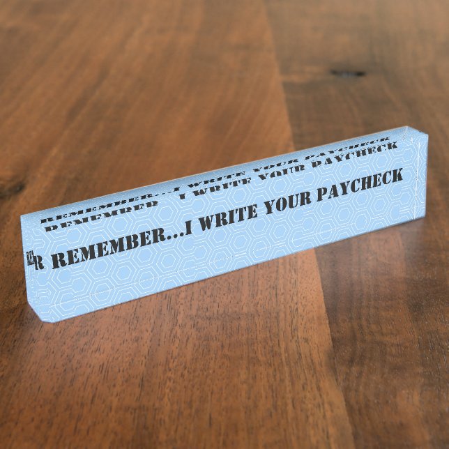 Die individuell anpassbare Schreibtischnamensplatt Namensplakette (Seite)